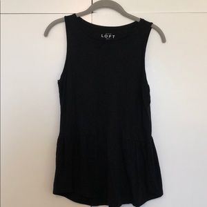 LOFT Sleeveless Linen Maternity Top in Black
